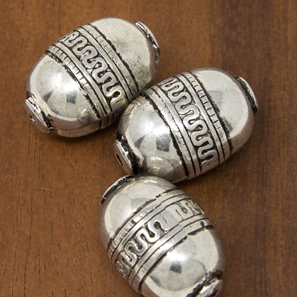 Bulk Charm Lantern Silver Beads for Diy Jewellery Making - Tibetan Beads Diy Craft Kit - Nepal Beads Craft Supplies - W1
