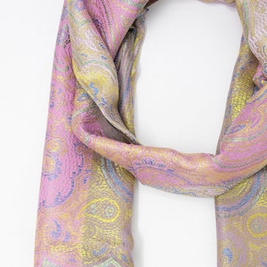 Foulard en soie rose luxueux, cadeau pour maman, cadeau de l&#39;Aïd, écharpe rose 100 % pure soie, écharpe cachemire, écharpe pashmina, accessoires de voyage