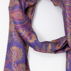 Luxurious Silk Scarf Gift for Women - 100% Pure Silk Scarf Eid Gift - Paisley Silk Scarf Pashmina Scarf Travel Accessories