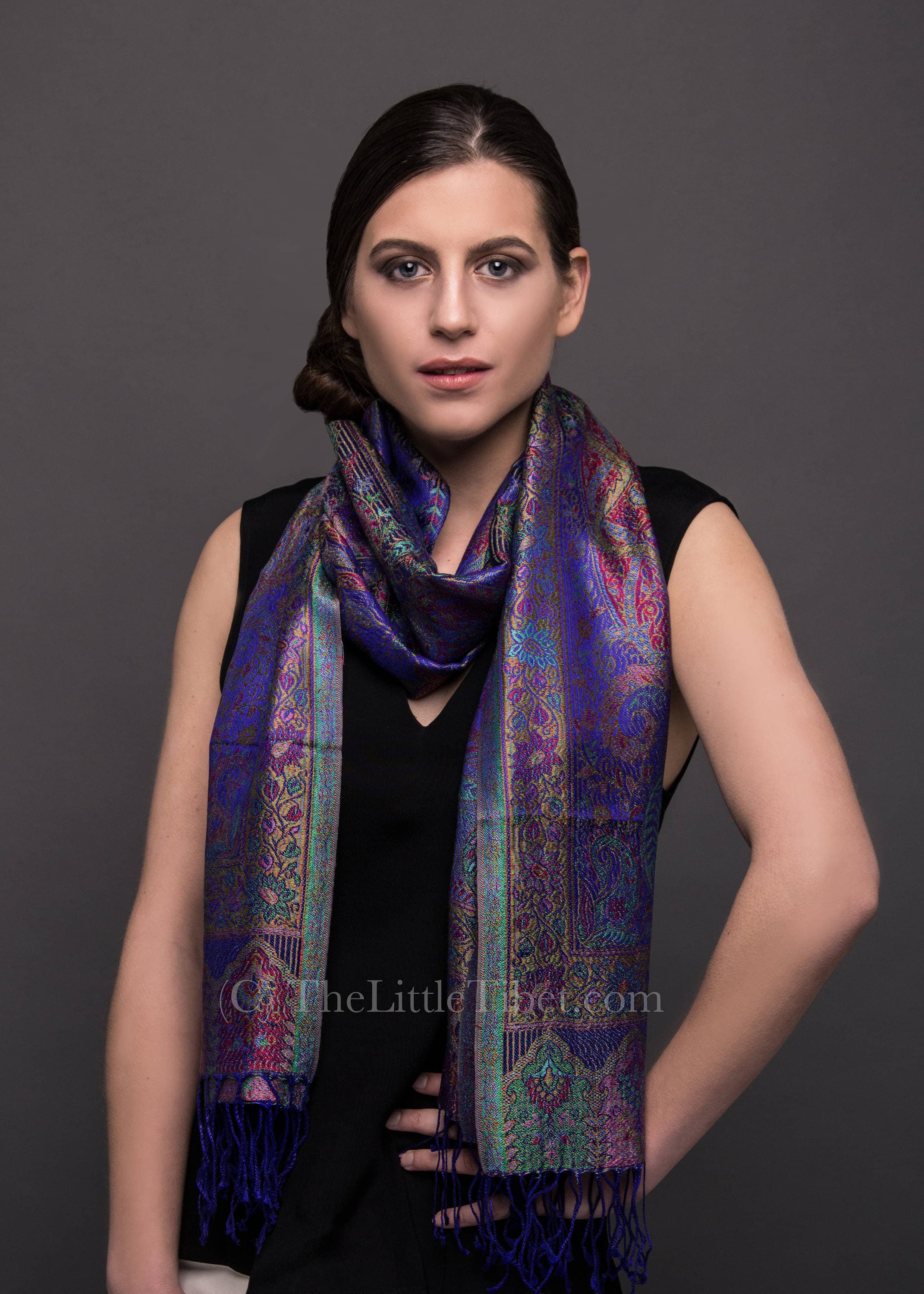 Purple shop silk shawl