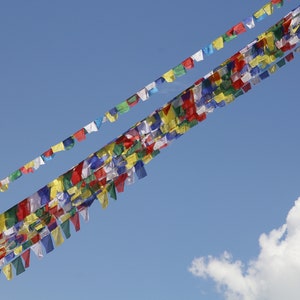 Medium Tibetan Prayer Flags Windhorse Cotton Prayer Flags Hindu Lungta Prayer Flags Buddhist Flags image 6