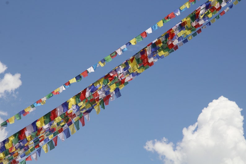 Medium Tibetan Prayer Flags Windhorse Cotton Prayer Flags Hindu Lungta Prayer Flags Buddhist Flags image 6