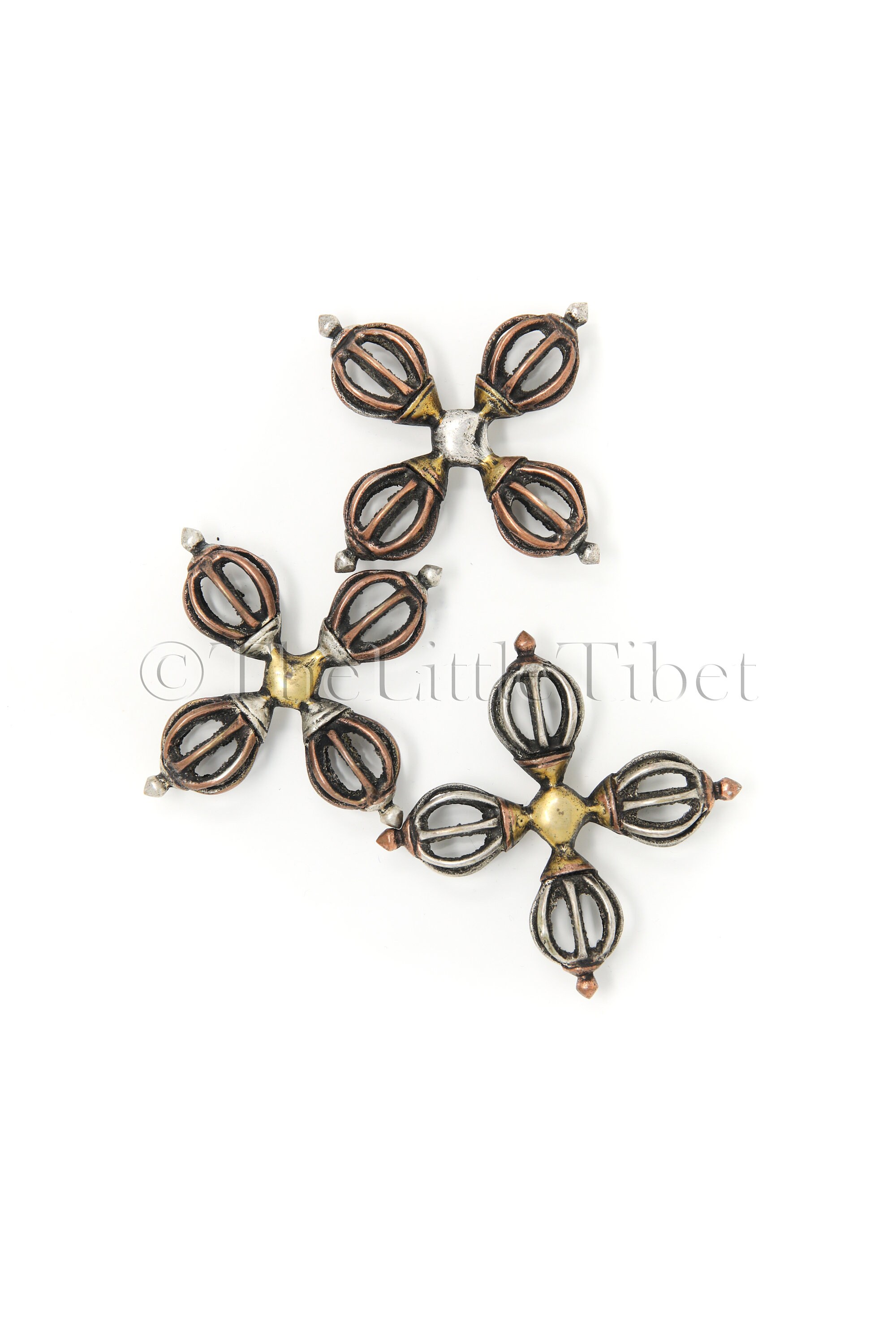 Double Thunderbolt Nepal Beads Brass Base Beads Tibetan Inlaid Beads  Buddhist Beads - Etsy