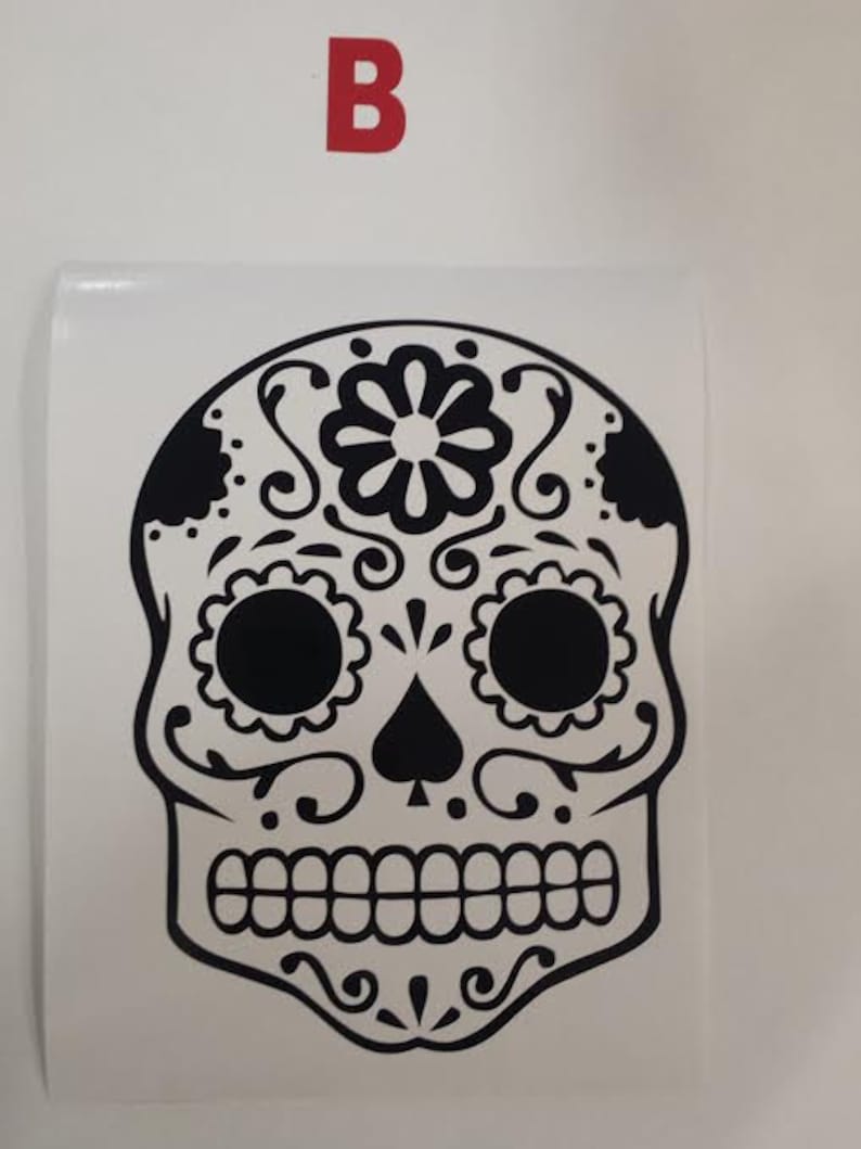 Sugar Skull Vinyl Decal Sticker Etsy