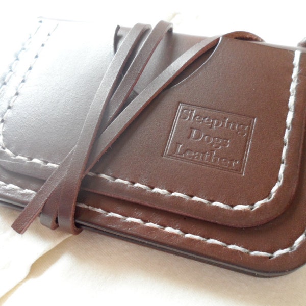 Veg tan leather wallet with strap closure. Handmade, handstitched. *FREE WORLDWIDE SHIPPING*