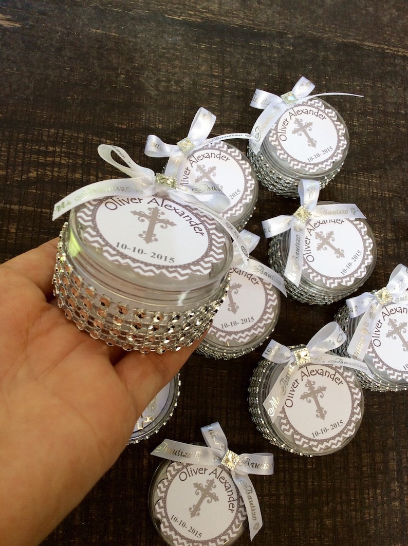 12 baptism favors boxes with mini rosaries girl Baptism Etsy