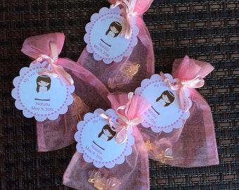 24 organza bags with mini rosaries included and thank you card- girl communion favors- first communion girl favors -first communion rosary