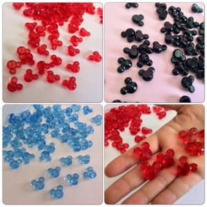 Lot of 36 Mickey and Minnie Mouse acrylic crafting beads small - chunky Beads, mickey head bead