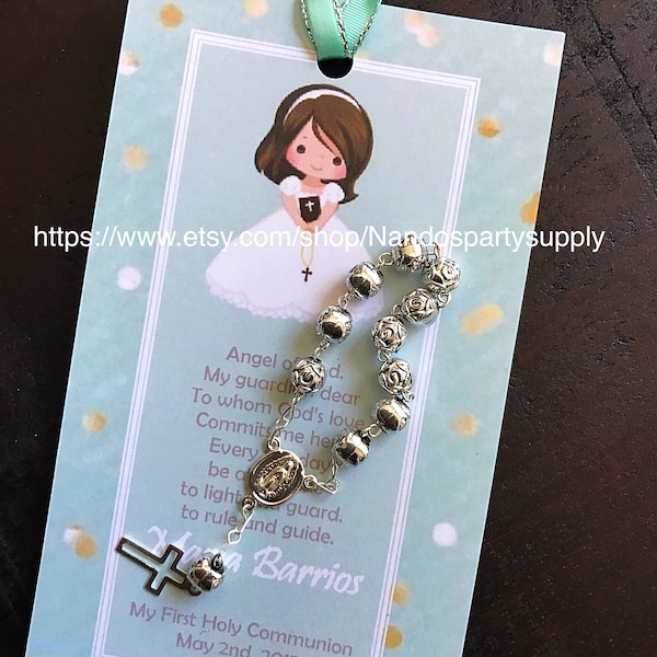12 first communion favors with mini rosaries- girl first communion favors - first communion rosaries- girl first holy communion- communion