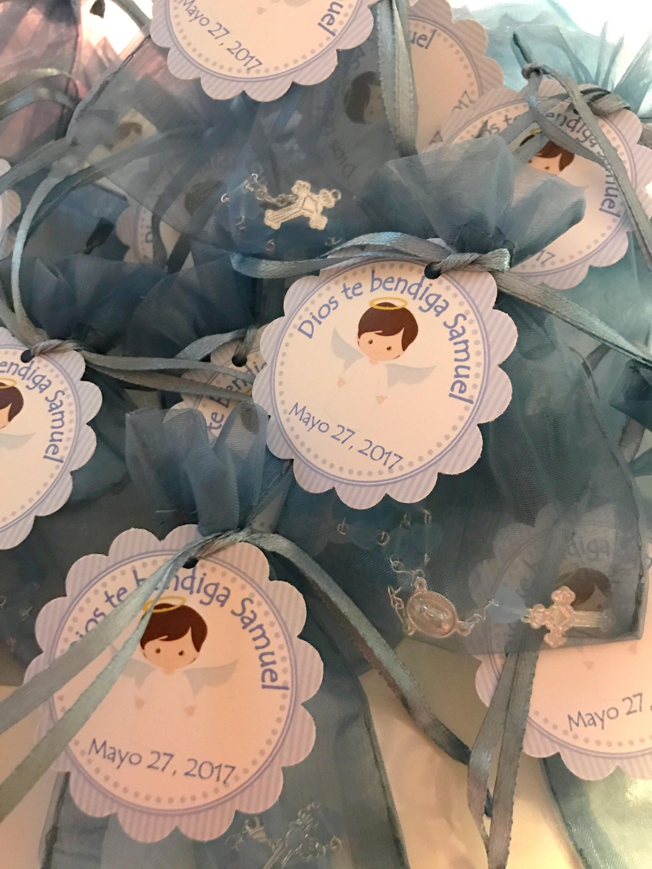 Mini Rosary in an Organza Bag w/Baptism Remembrance Card