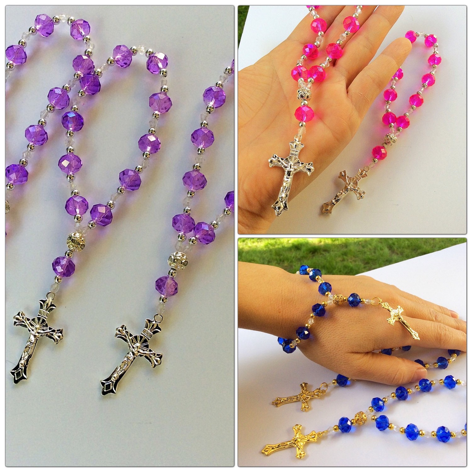 12 rosary bracelet Baptism favors first communion favor | Etsy
