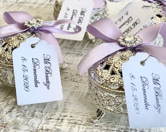 12 favor PLASTIC boxes with mini rosaries included and thank you card- Girl Baptism favors-Christening Baptism favors -baptism favor-baptism