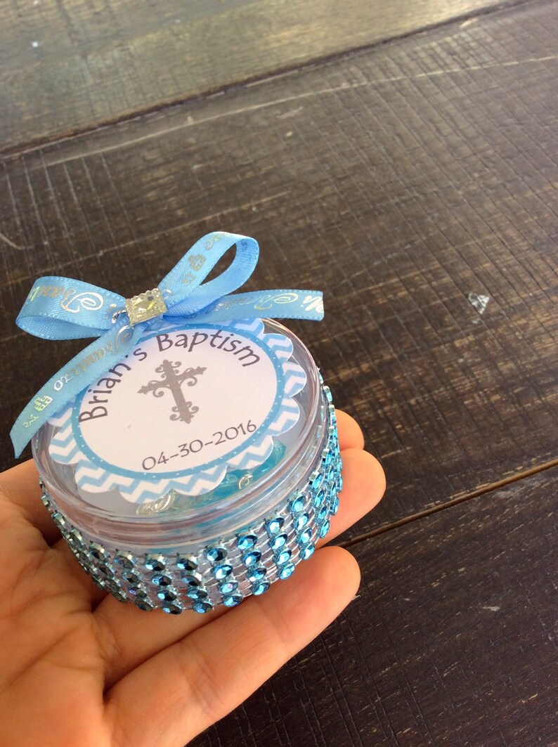 12 Baptism Favors Boxes With Mini Rosaries Boy Baptism Etsy