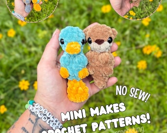 No Sew Crochet Otter & Schnabeltiere Anleitungen: Mini Plushies (PDF-Häkelanleitung)