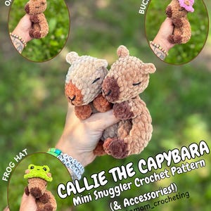 Callie kapybara mini gosse virkmönster virkad plysch amigurumi