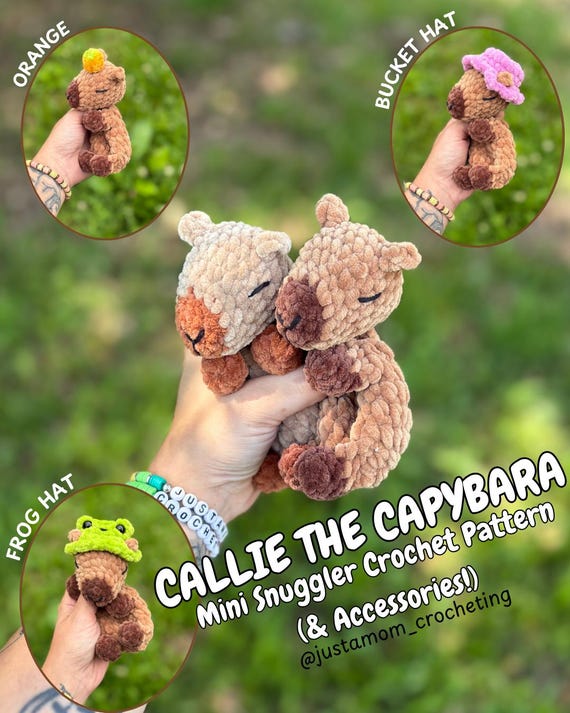 Callie the Capybara Mini Snuggler Crochet Pattern Crochet Plushie Amigurumi
