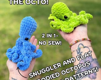 No Sew Ozzie the Octopus 2 in 1 Crochet Patterns Crochet Plushies