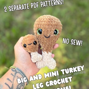 No Sew Turkey Leg Crochet Pattern: Big & Mini Plushies, Keychains (PDF Pattern)