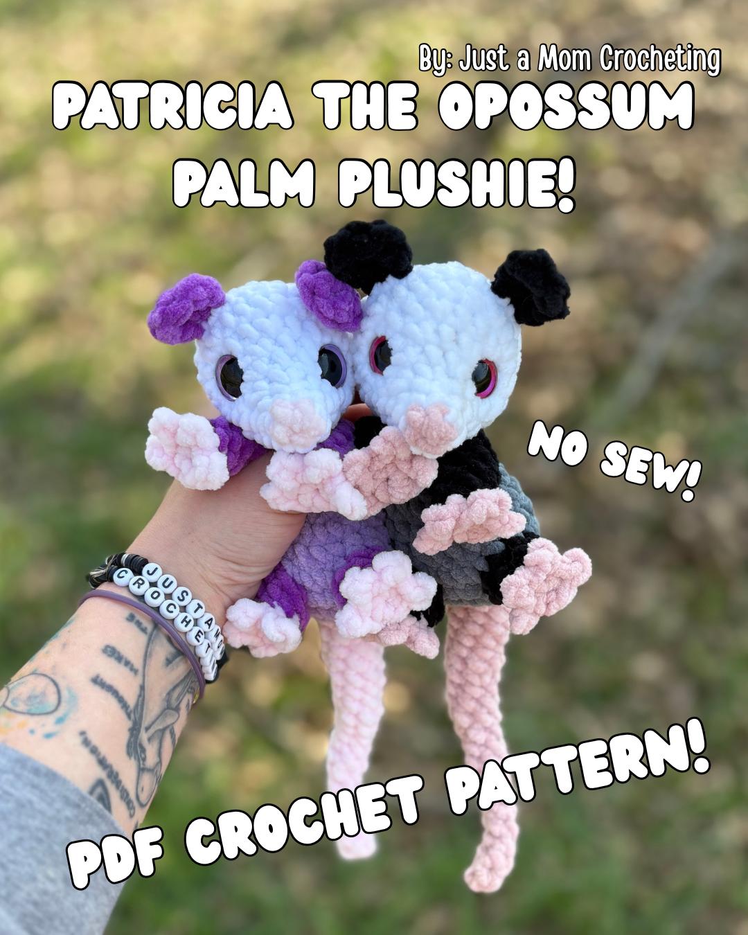 39 Opossum Crochet Patterns for Cute, Quirky Amigurumi Projects 2 Patricia Opossum Palm Plushie Crochet