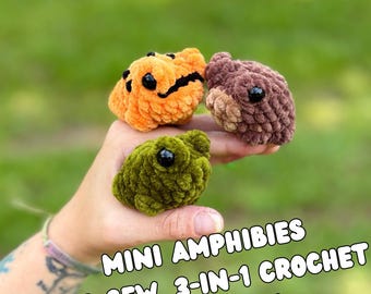 No Sew Mini Frog Crochet Pattern: 3 Variations (PDF Pattern)