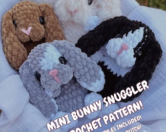 Winnie the Mini Bunny Snuggler Crochet Patterns Crochet Plushies