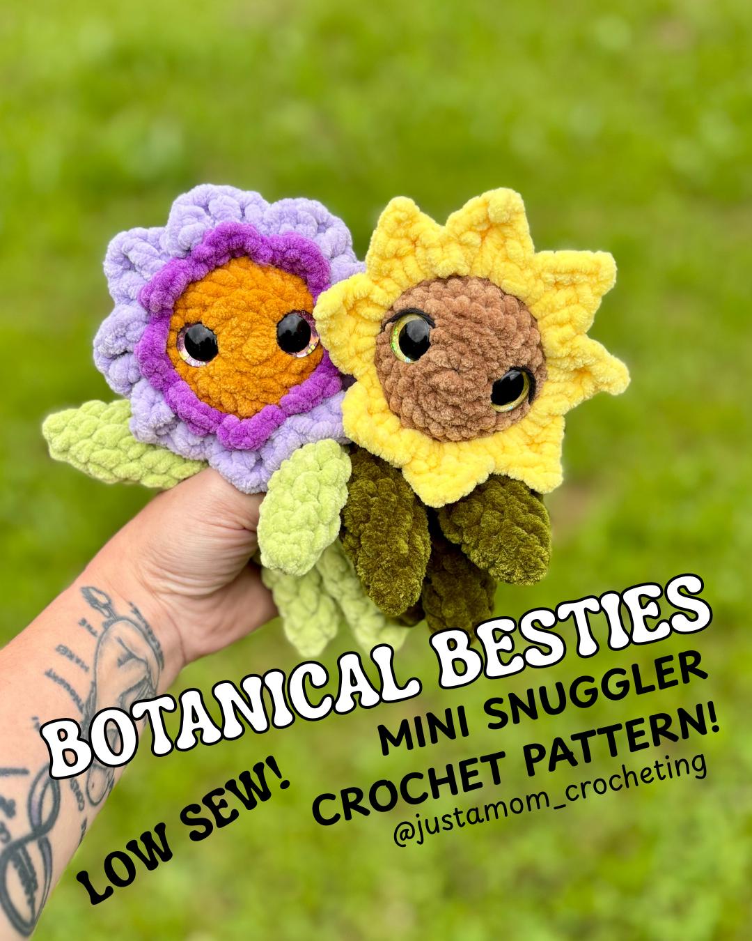 Zonnebloem Wildflower Low Sew Snuggler-haakpatronen Gehaakte knuffels