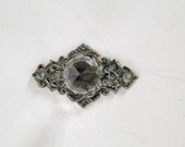 Sale 3.75 quot Vintage victorian ornate crystal door knob keyhole plate Shabby Chic crystal Door Knob Hook cast iron Decor dresser knob pull