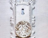 Sale Vintage victorian door knob keyhole plate Shabby Chic crystal Door Knob Hook cast iron Decor Shabby Chic Decor Curtain Tie Back