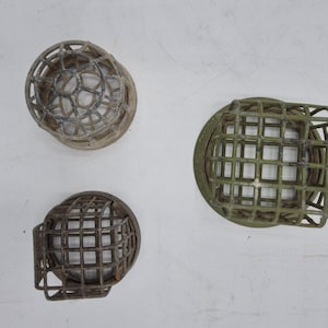 Lot of 3 Vogue and dazey Metal Cage Flower Frog, Industrial green Frog Floral Supplies, Made in California, Mid Century Flower Holder, No 73