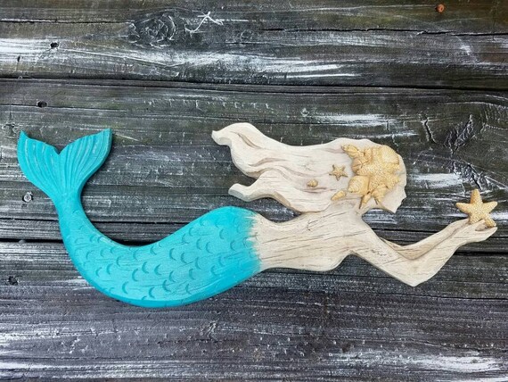 Mermaid Resin Wall Decor XTRA Large 20/" Nautical Shabby Chic Nautical Decor NEW