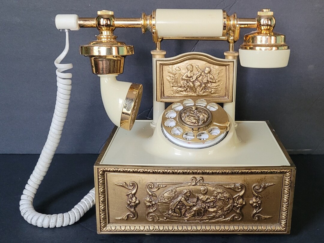 1970s Deco Tel Rotary Phone Art Deco Hollywood Regency Angel Etsy