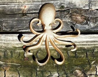 On Sale Custom Colors, Cast Iron Octopus, Octopus Hook, Towel Hook, Nautical Decor, Kids Bathroom, Beach Decor, Nautical Nursery