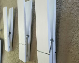 One Jumbo Rustic 12" decorative clothespin, Bathroom,laundry, photo holder, nursery,office,home, note holder,large towel holder