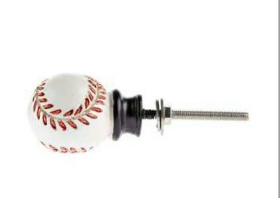 One Baseball Knob Decorative Sports Dresser Drawer Pulls Etsy