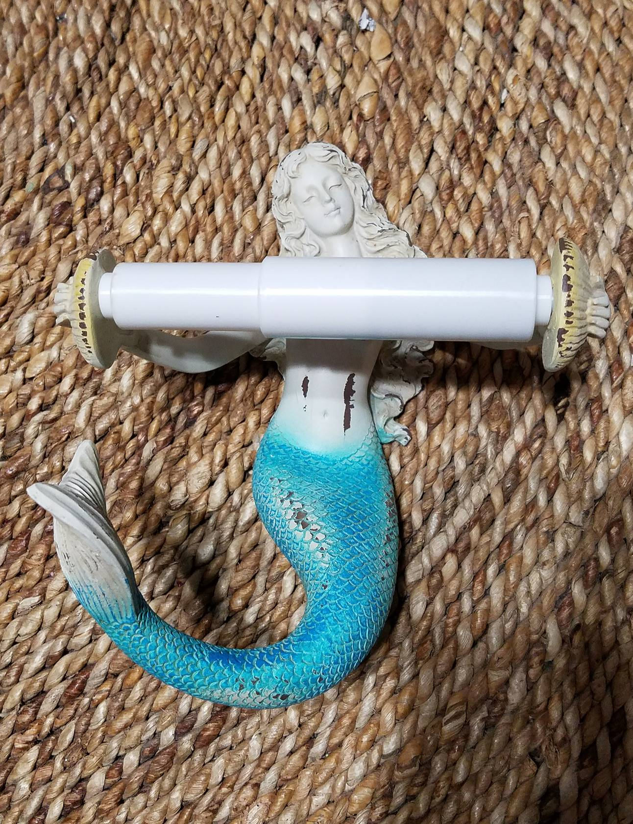 Resin Mermaid Toilet Paper Holder Mermaid Tail Towel Holder Etsy