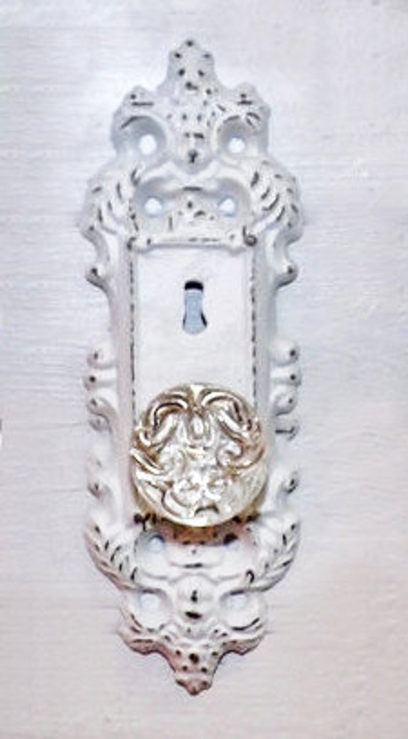Sale Vintage Victorian Door Knob Keyhole Plate Shabby Chic Etsy