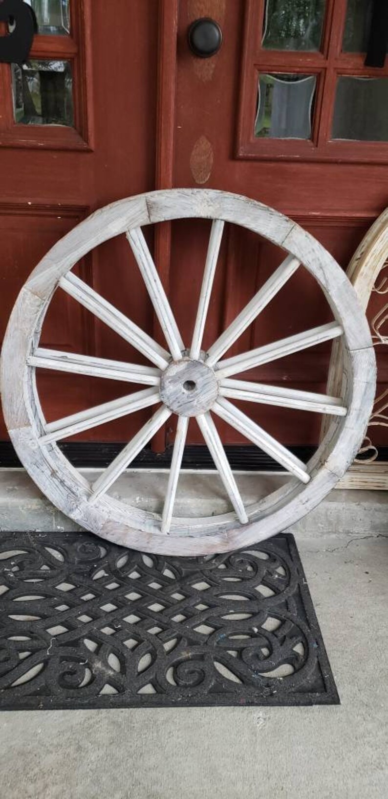 Wood and Metal Wagon wheel country kitchen industrial decor | Etsy