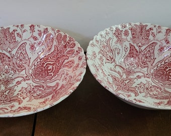 Paisley Red by JOHNSON BROTHERS cereal bowl wedding party Ironstone
