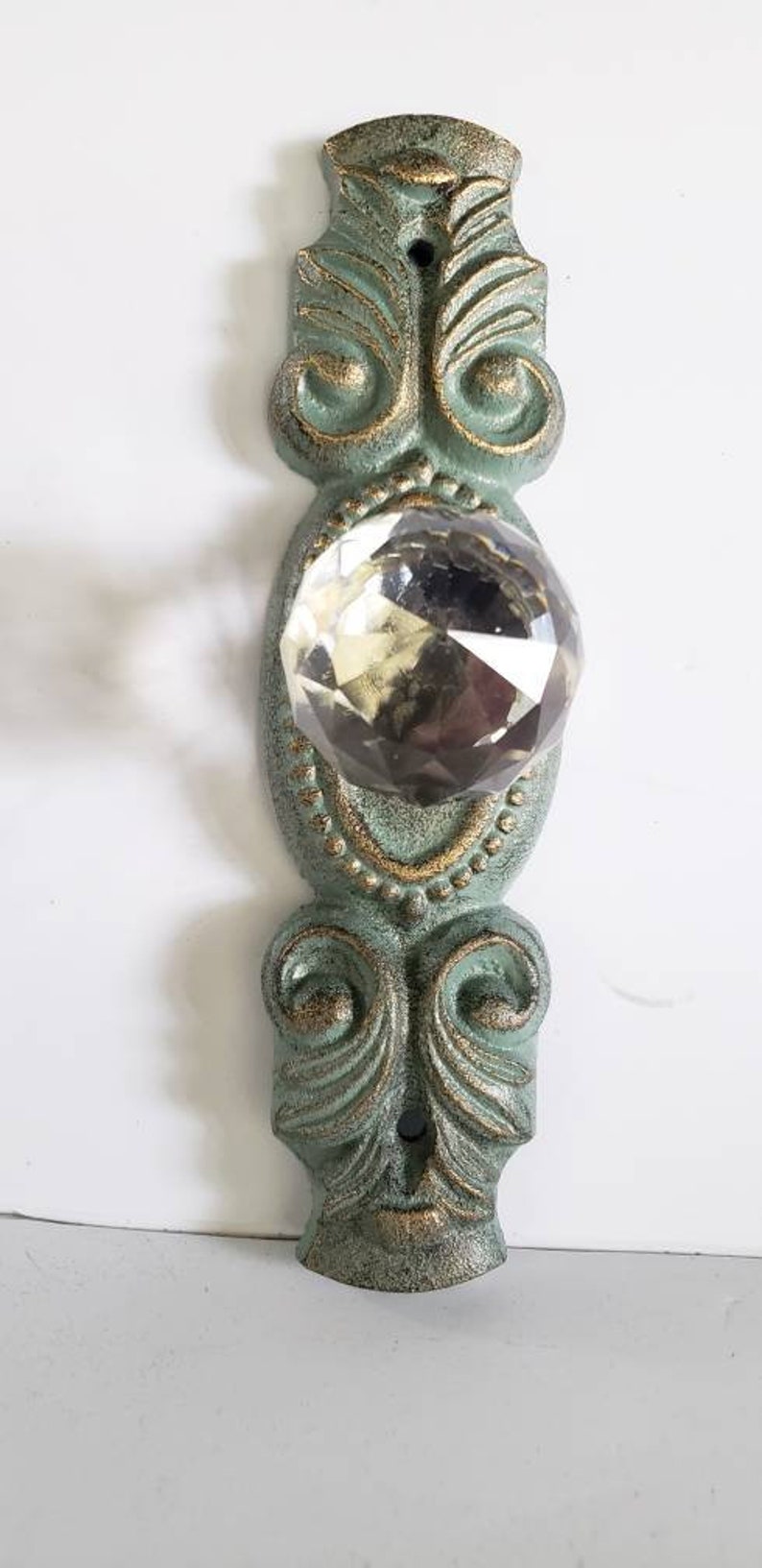 Sale 7 5 Vintage Victorian Crystal Door Knob Keyhole Etsy