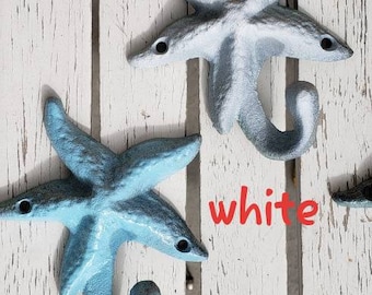 On Sale One Star fish wall hook, beach wall hook, nautical wall hook, cast iron hook. Sea life creatures