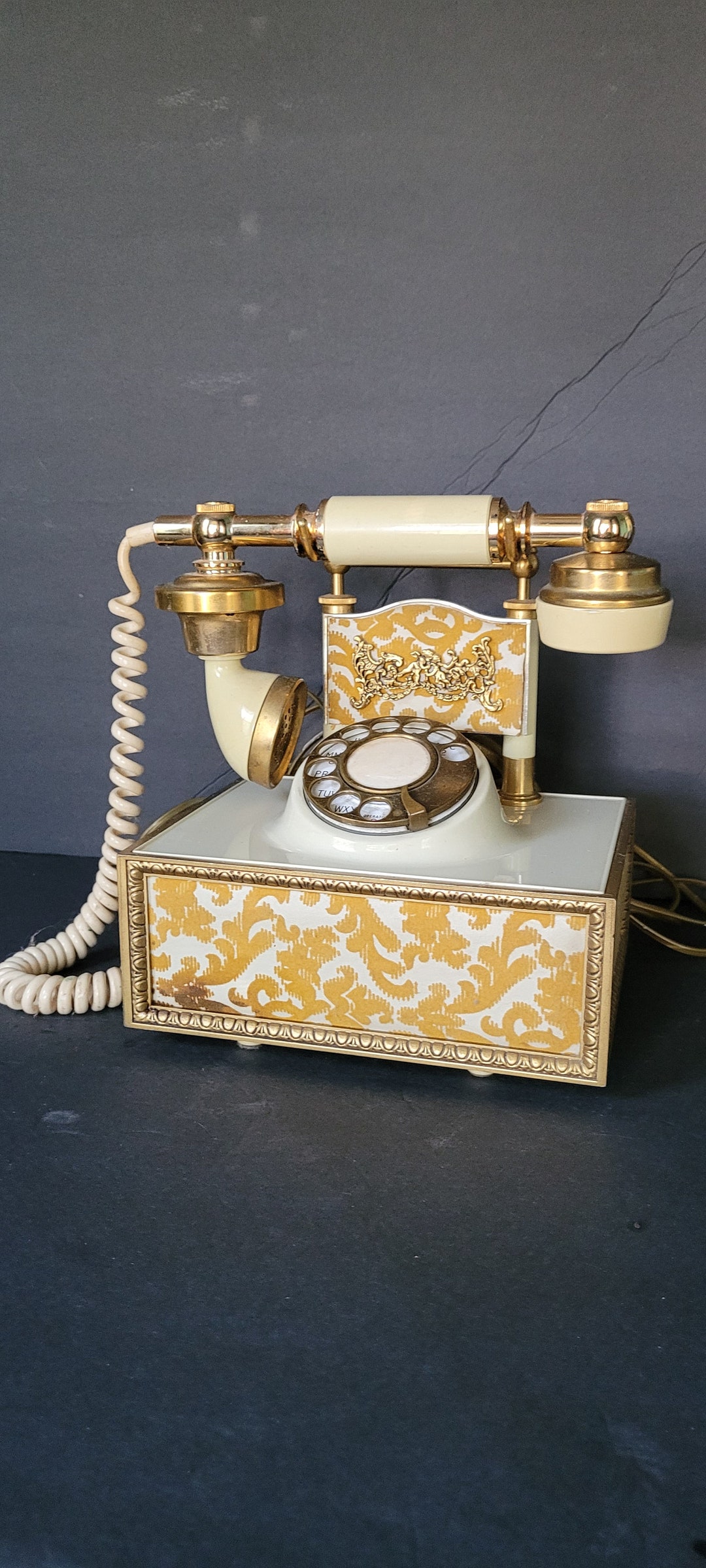 1970s Deco Tel Rotary Phone Art Deco Hollywood Regency Raised Etsy