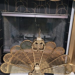 JunZheHub 1:12 Scale Miniature Fireplace Screen Fan - Metal Dollhouse Accessory For DIY Dollhouse