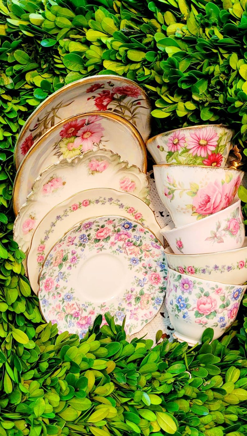 1 Vintage Mismatched Tea Cup and Saucer Sets Wedding Party Etsy