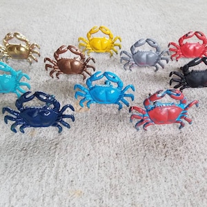 Yankee blue and Red Metal Crab Hermit Knobs. Decorative Nautical Beach Ocean Dresser Drawer Pulls, Shabby Chic, Beach Theme Nautical Nursery