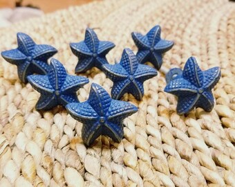 1 Metal starfish Custom Colors Cast Iron Starfish, Starfish Knob, Starfish Pull, Nautical Decor, Beach Decor, Coastal Decor Nautical Nursery