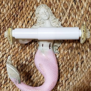 Resin Mermaid Toilet Paper Holder, mermaid tail towel holder, Beach, Nautical decor, Resin Towel Hook, Kids Bathroom, Beach Decor, Nursery