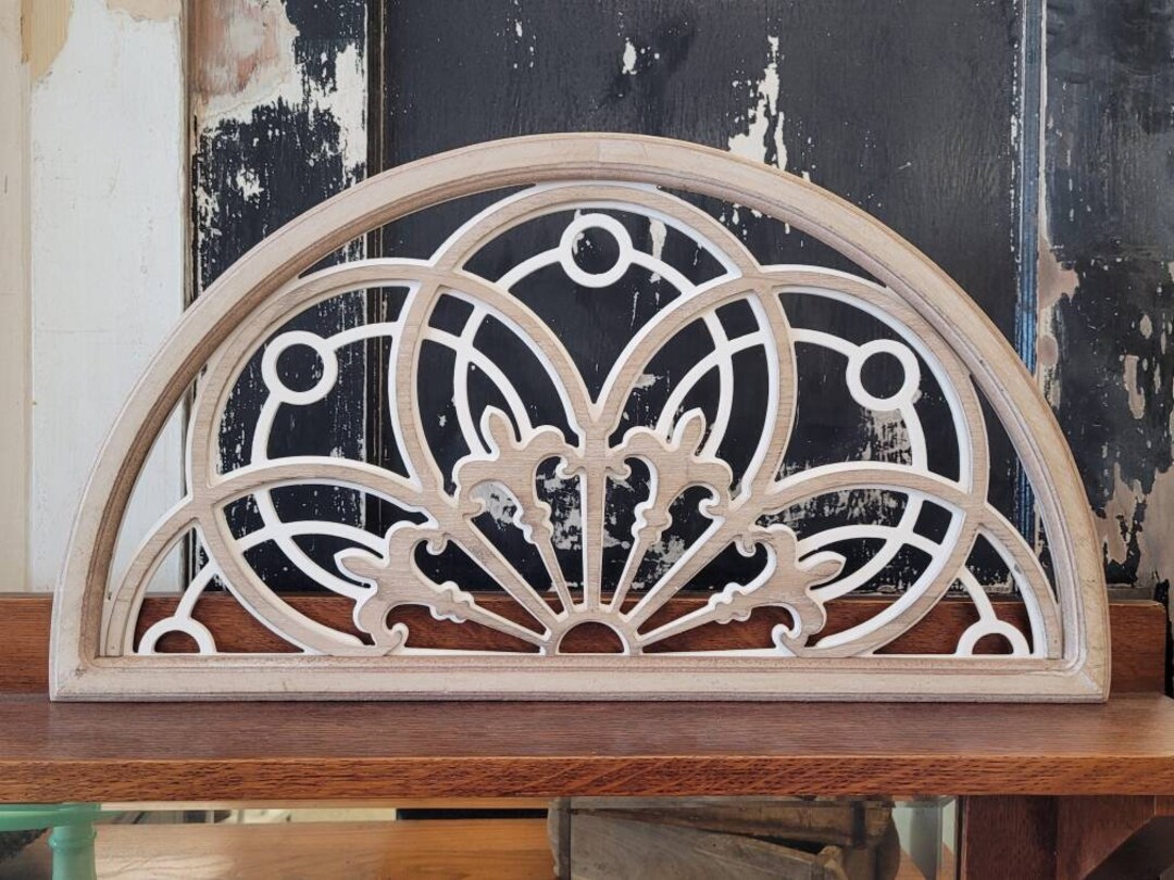 Small Fleur De Lis Arched Window Wood Wall Decor Window Church Etsy