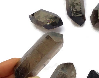 Raw SMOKY QUARTZ DT Point 3 inches / Double Terminated Crystal / Polished / Natural Stone / Healing Crystal / Meditation  Grounding Stone