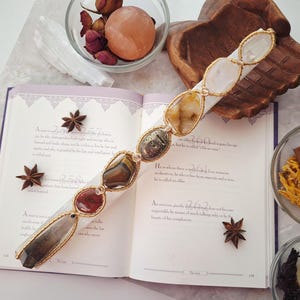 Chakra Healing Crystal Wand / Wire wrapped selenite wand for energy clearing and meditation, Confidence Optimism Stones