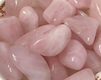 Tumbled Rose Quartz Crystal  / Grade A Beautiful deep pink rose quartz